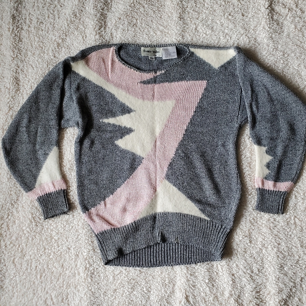 Franco Valeri 80s crewneck oversize sweater furry